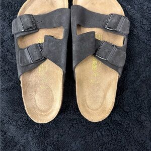 Birkenstock Black Suede Double Strap Sandals